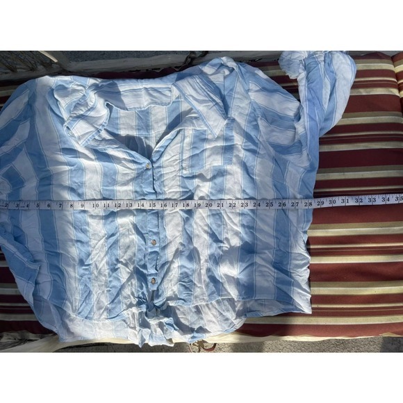 Truth‎ NYC blue & white front knot blouse size 3X - Picture 7 of 7